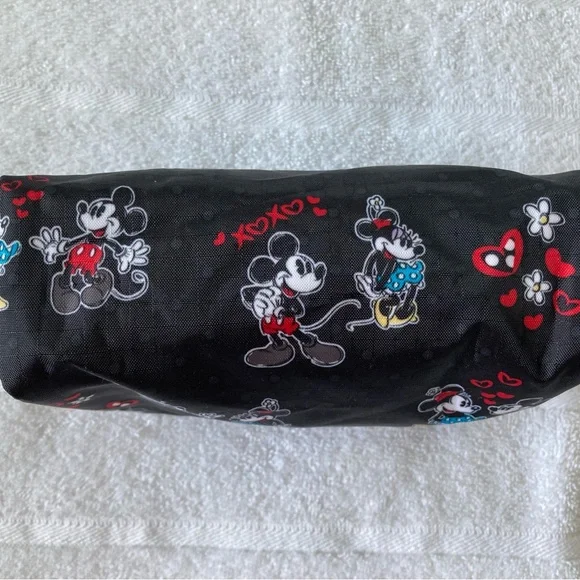 Lesportsac Disney Store Mickey Loves Minnie Cosmetic Pouch w Keychain Like NEW - Picture 6 of 8